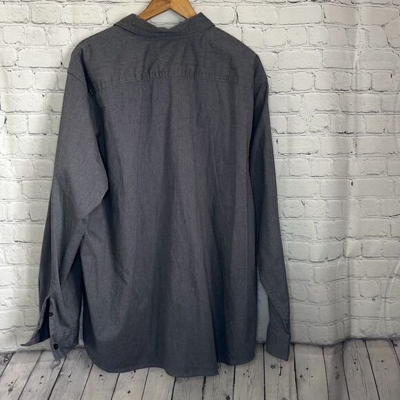 Wrangler Mens Size 2XL Relaxed Fit Button Up Shirt Chambray Gray - Picture 4 of 10